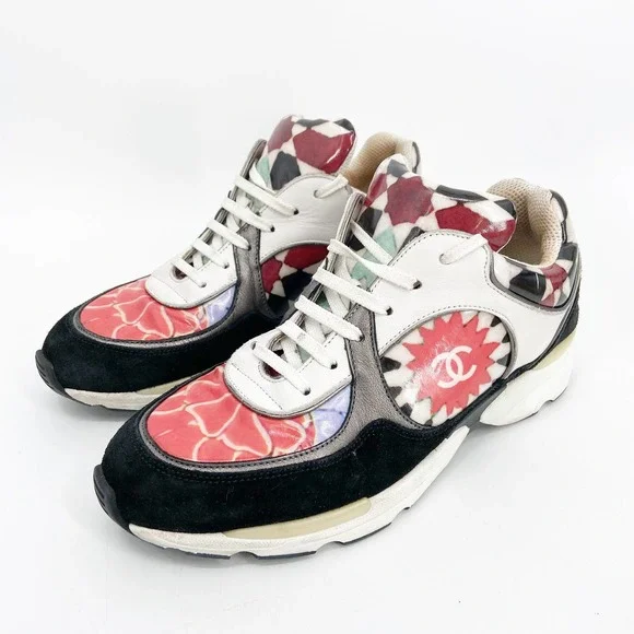 シャネル38 CHANEL | Shoes | Chanel Multicolor Patent And Leather Cc Low Top